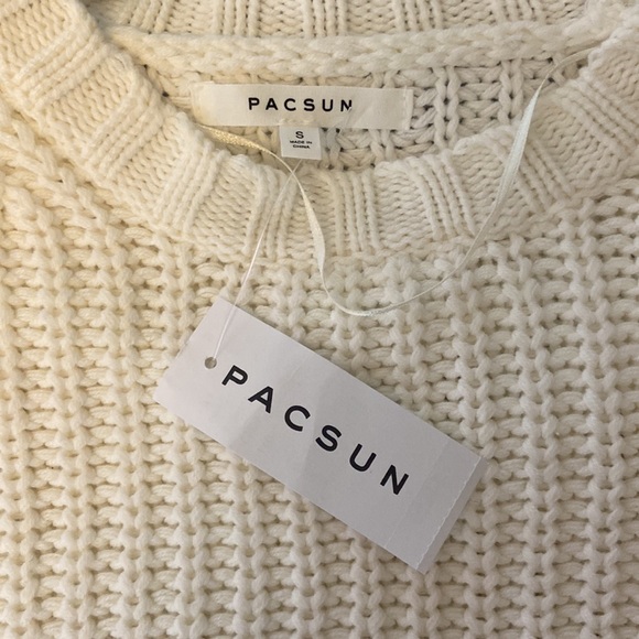 White cropped pacsun sweater with tags - Picture 3 of 3